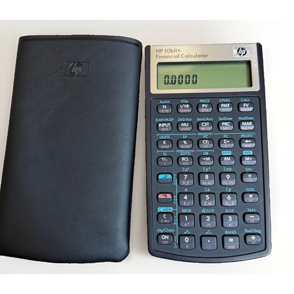 HP 10bII+ Financial Calculator Tested Working with Case